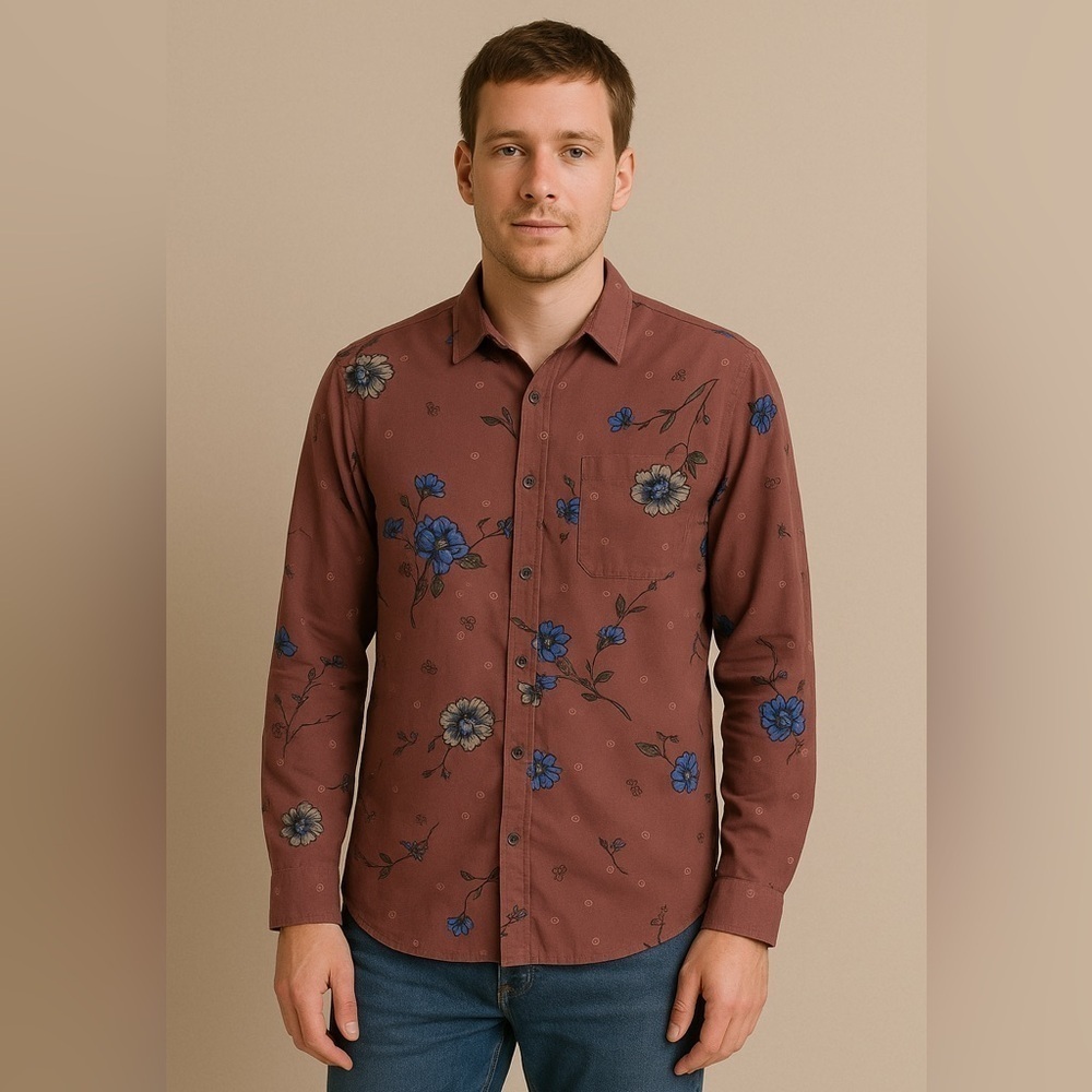 Urban Outfitters Men's Floral Casual Button Down Shirt Size XS